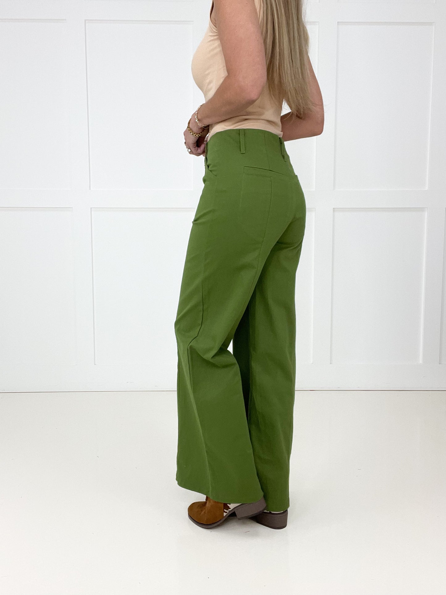 Olive Polished Perspective Wide Leg Pants-210 Other Bottoms- Simply Simpson's Boutique is a Women's Online Fashion Boutique Located in Jupiter, Florida