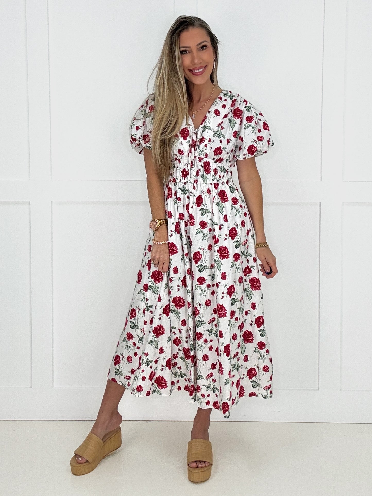 Scarlet Rose Garden Dress-240 Dresses- Simply Simpson's Boutique is a Women's Online Fashion Boutique Located in Jupiter, Florida
