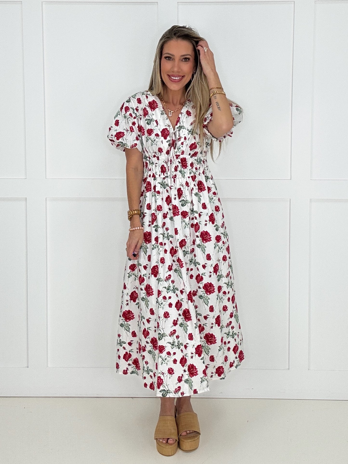Scarlet Rose Garden Dress-240 Dresses- Simply Simpson's Boutique is a Women's Online Fashion Boutique Located in Jupiter, Florida