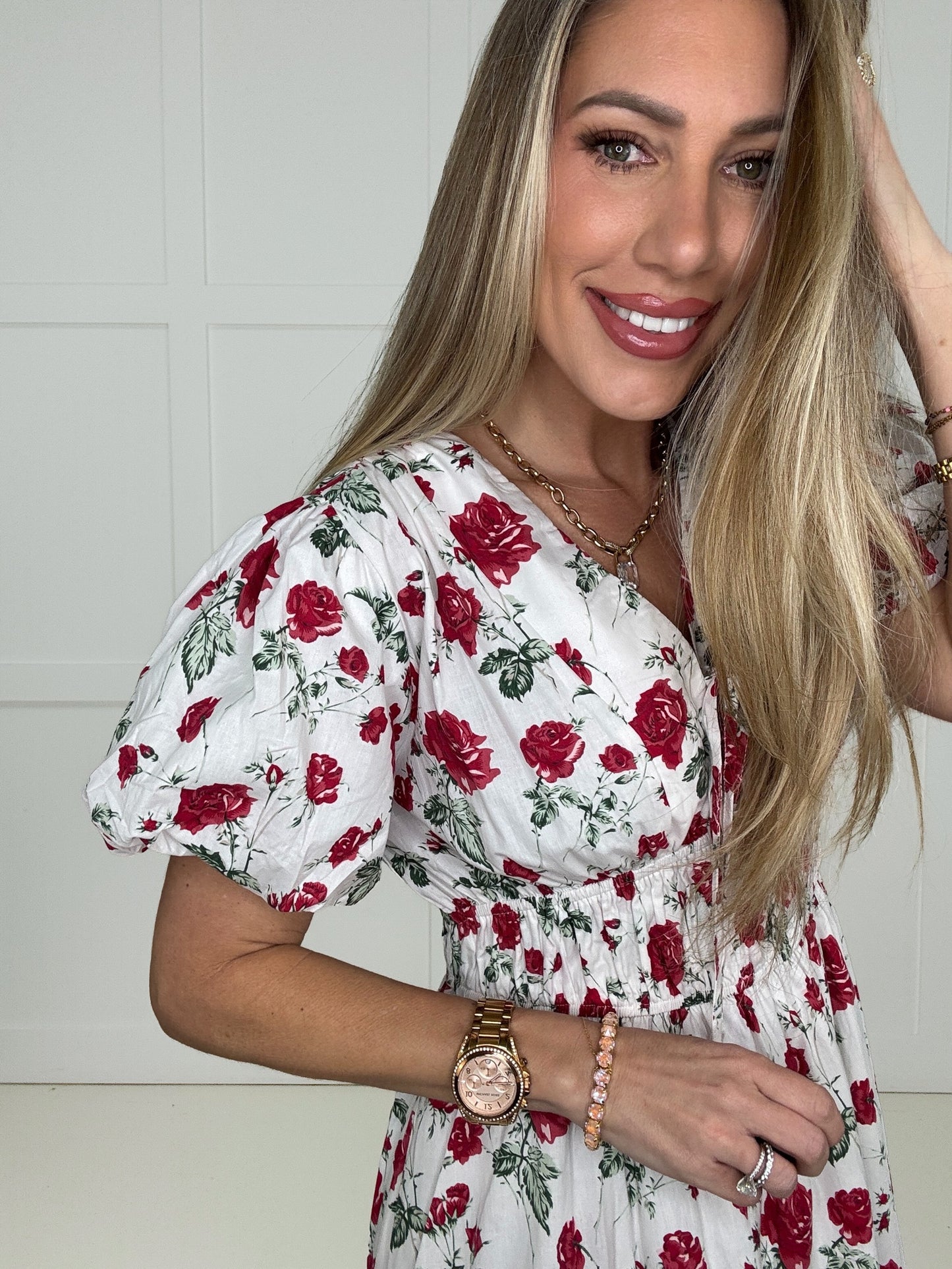 Scarlet Rose Garden Dress-240 Dresses- Simply Simpson's Boutique is a Women's Online Fashion Boutique Located in Jupiter, Florida