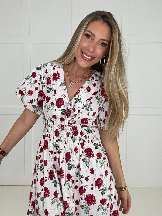 Scarlet Rose Garden Dress-240 Dresses- Simply Simpson's Boutique is a Women's Online Fashion Boutique Located in Jupiter, Florida