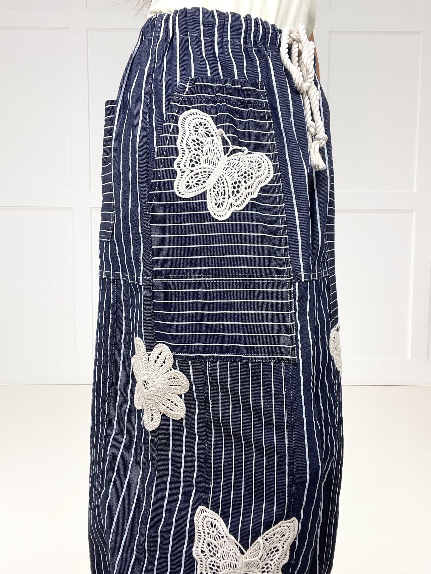 Free Spirit Butterfly Barrel Pants-210 Other Bottoms- Simply Simpson's Boutique is a Women's Online Fashion Boutique Located in Jupiter, Florida