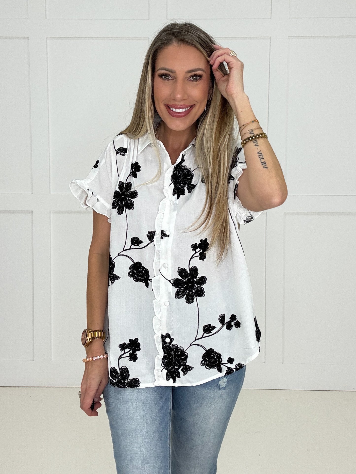 Embroidered In Full Bloom Blouse
