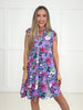 Dear Scarlett Lavender Tropics Tiered Flutter Sleeve Dress-240 Dresses- Simply Simpson's Boutique is a Women's Online Fashion Boutique Located in Jupiter, Florida