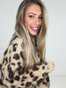 Taupe Fuzzy Leopard Sweater