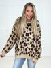 Taupe Fuzzy Leopard Sweater