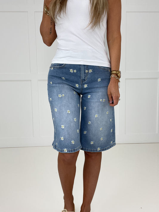 Mica Bermuda Daisy Shorts-190 Skirts/Shorts- Simply Simpson's Boutique is a Women's Online Fashion Boutique Located in Jupiter, Florida