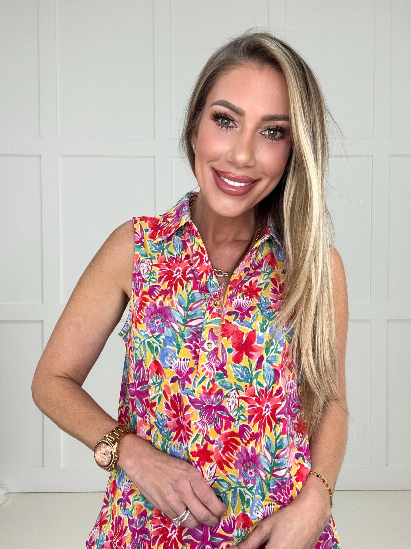 Dear Scarlett Happy Dreams Top-120 Sleeveless- Simply Simpson's Boutique is a Women's Online Fashion Boutique Located in Jupiter, Florida