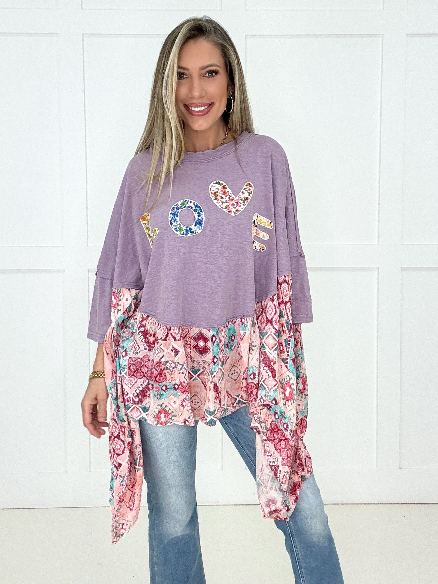 Love Letters Lavender Top-100 Short Sleeves- Simply Simpson's Boutique is a Women's Online Fashion Boutique Located in Jupiter, Florida