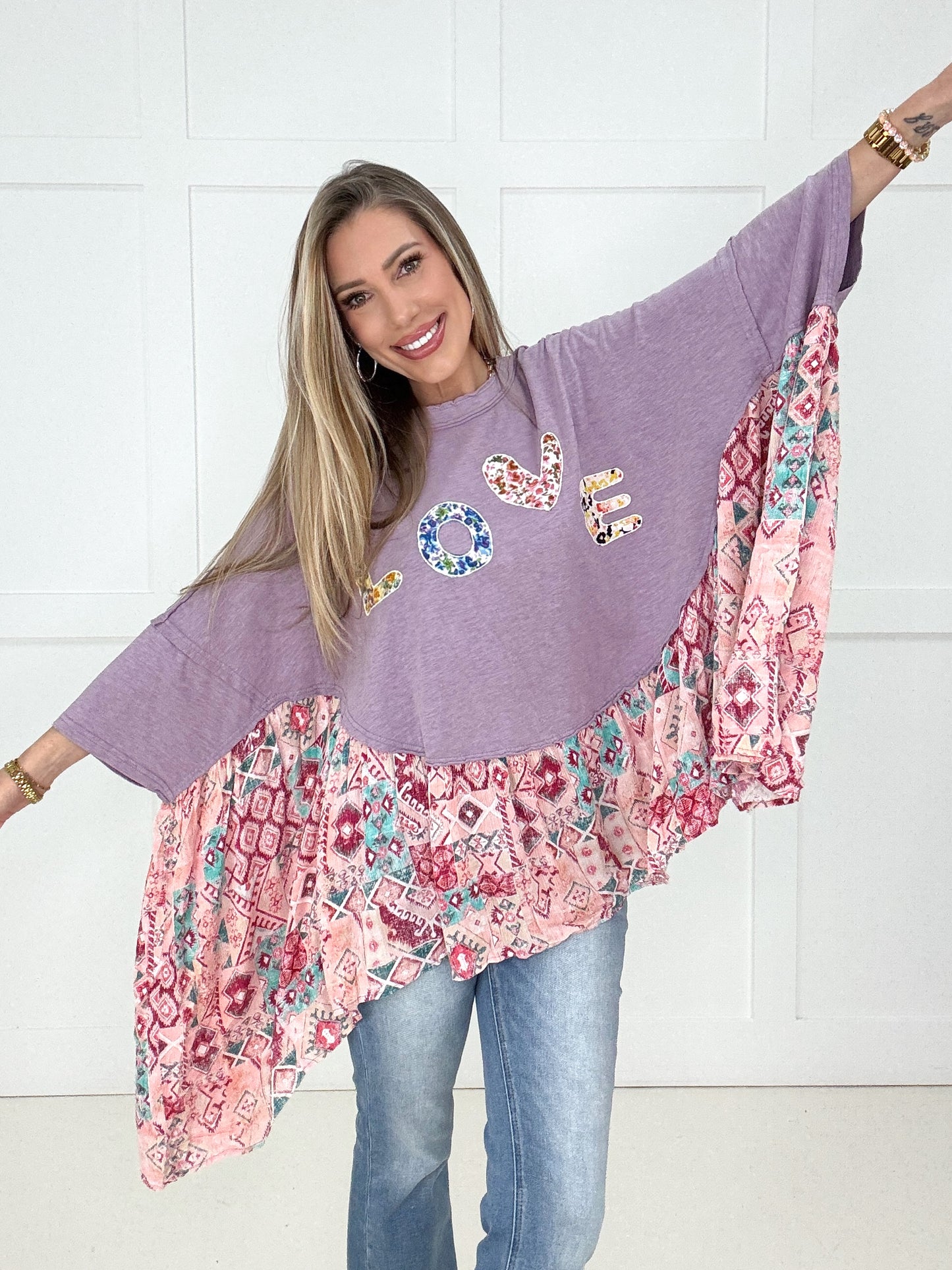 Love Letters Lavender Top-100 Short Sleeves- Simply Simpson's Boutique is a Women's Online Fashion Boutique Located in Jupiter, Florida