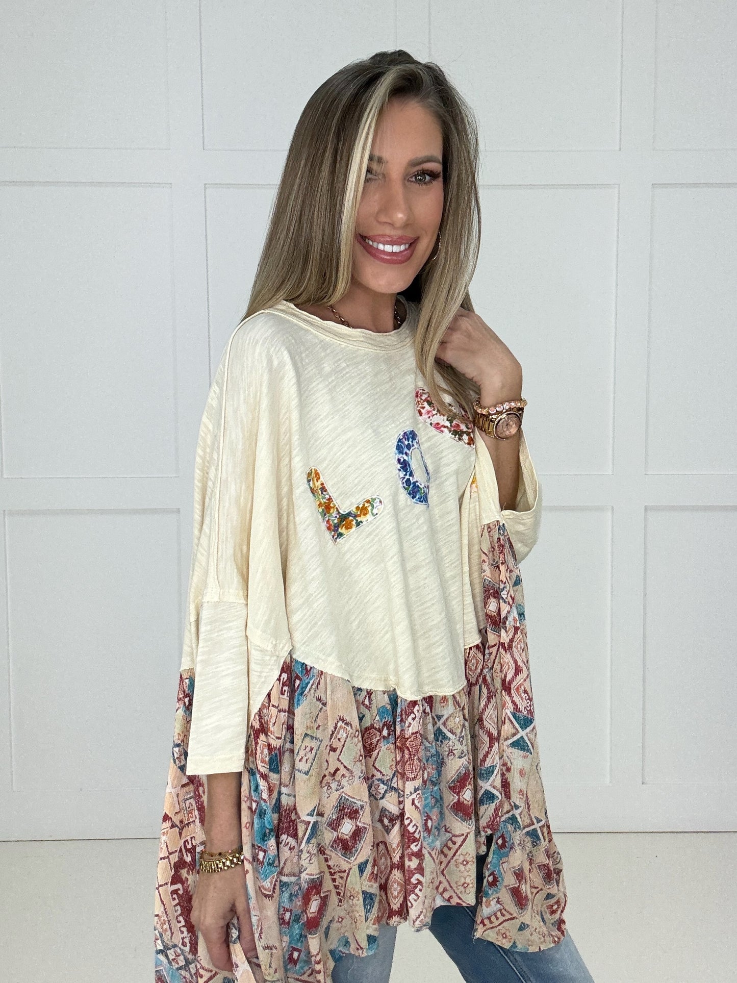 Love Letters Ivory Top-100 Short Sleeves- Simply Simpson's Boutique is a Women's Online Fashion Boutique Located in Jupiter, Florida