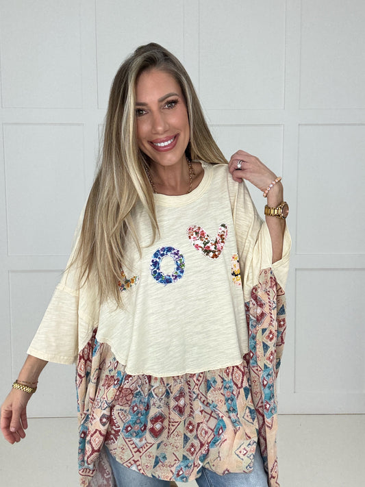 Love Letters Ivory Top-100 Short Sleeves- Simply Simpson's Boutique is a Women's Online Fashion Boutique Located in Jupiter, Florida