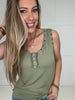 POL Olive Everyday Studded Tank-120 Sleeveless- Simply Simpson's Boutique is a Women's Online Fashion Boutique Located in Jupiter, Florida