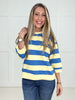 Blue/Yellow Boardwalk Breeze Pullover-160 Sweatshirts- Simply Simpson's Boutique is a Women's Online Fashion Boutique Located in Jupiter, Florida
