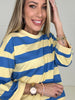 Blue/Yellow Boardwalk Breeze Pullover-160 Sweatshirts- Simply Simpson's Boutique is a Women's Online Fashion Boutique Located in Jupiter, Florida