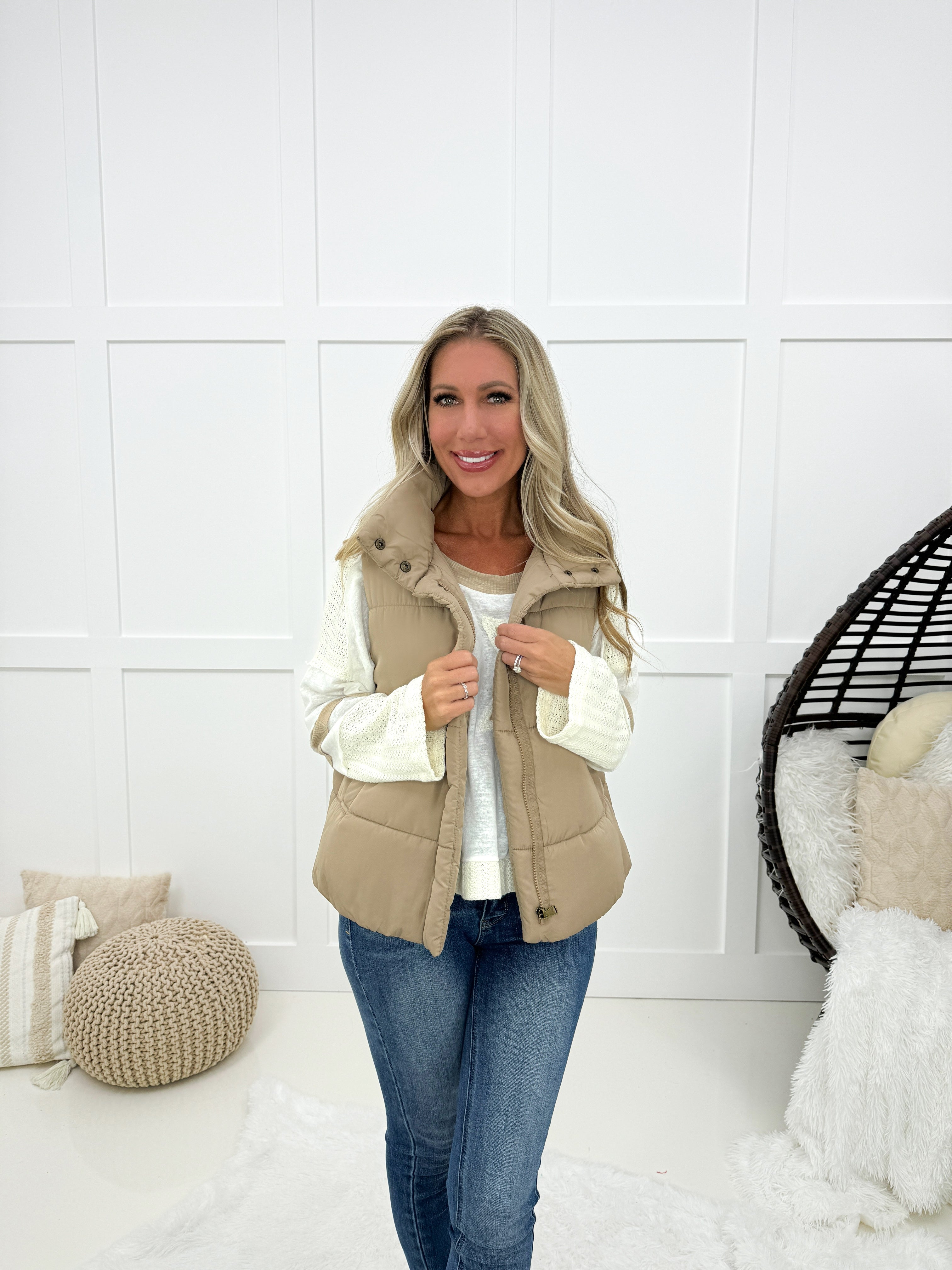 Queen Bee Puffer Vests (multiple colors)-180 Outerwear- Simply Simpson's Boutique is a Women's Online Fashion Boutique Located in Jupiter, Florida