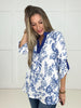 Magnolia Lane Blue Flower Top-100 Short Sleeves- Simply Simpson's Boutique is a Women's Online Fashion Boutique Located in Jupiter, Florida