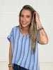 Blue Dayz Stripe Top-100 Short Sleeves- Simply Simpson's Boutique is a Women's Online Fashion Boutique Located in Jupiter, Florida