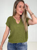 Blu Pepper Split Neck Batwing Sleeveless Knit Sweater Kiwi-100 Short Sleeves- Simply Simpson's Boutique is a Women's Online Fashion Boutique Located in Jupiter, Florida