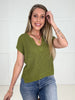 Blu Pepper Split Neck Batwing Sleeveless Knit Sweater Kiwi-100 Short Sleeves- Simply Simpson's Boutique is a Women's Online Fashion Boutique Located in Jupiter, Florida