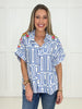 Seaside Stroll Embroidered Button Up Top-100 Short Sleeves- Simply Simpson's Boutique is a Women's Online Fashion Boutique Located in Jupiter, Florida