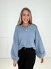 Blue Cloud Nine Balloon Sleeve Sweater-150 Sweaters- Simply Simpson's Boutique is a Women's Online Fashion Boutique Located in Jupiter, Florida