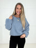 Blue Cloud Nine Balloon Sleeve Sweater-150 Sweaters- Simply Simpson's Boutique is a Women's Online Fashion Boutique Located in Jupiter, Florida