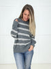 Charcoal Lane Striped Sweater-150 Sweaters- Simply Simpson's Boutique is a Women's Online Fashion Boutique Located in Jupiter, Florida