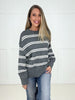 Charcoal Lane Striped Sweater-150 Sweaters- Simply Simpson's Boutique is a Women's Online Fashion Boutique Located in Jupiter, Florida