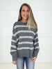 Charcoal Lane Striped Sweater-150 Sweaters- Simply Simpson's Boutique is a Women's Online Fashion Boutique Located in Jupiter, Florida