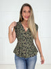 Olive Allure Button Down Top-100 Short Sleeves- Simply Simpson's Boutique is a Women's Online Fashion Boutique Located in Jupiter, Florida