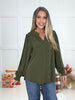Dear Scarlett Fall Smocked Sleeve Lizzy-100 Short Sleeves- Simply Simpson's Boutique is a Women's Online Fashion Boutique Located in Jupiter, Florida