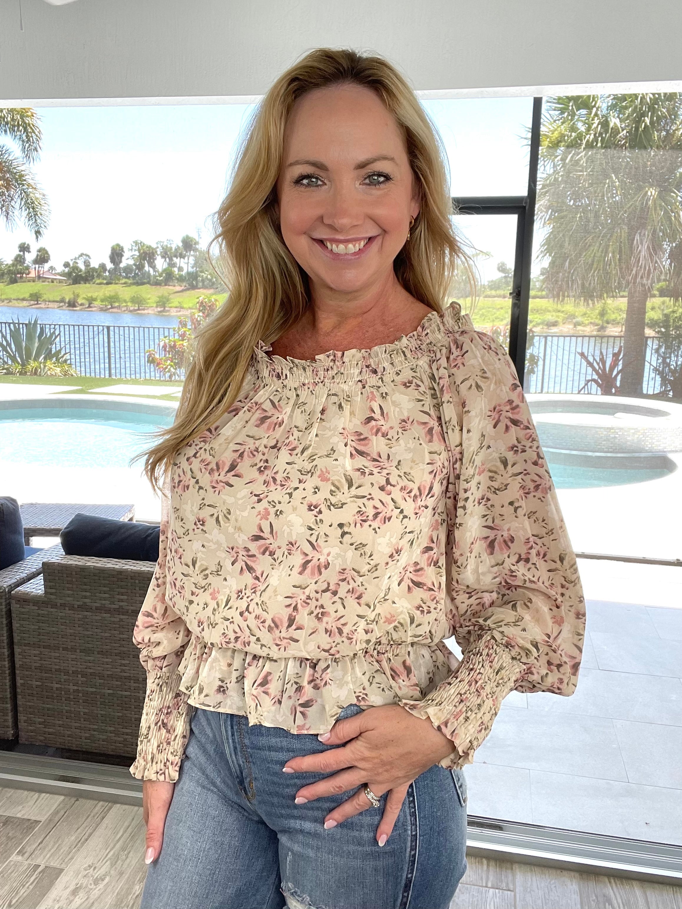 Flutterby Blouse-100 Short Sleeves- Simply Simpson's Boutique is a Women's Online Fashion Boutique Located in Jupiter, Florida