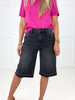 Risen Black Rhinestone Bermuda Shorts-190 Skirts/Shorts- Simply Simpson's Boutique is a Women's Online Fashion Boutique Located in Jupiter, Florida