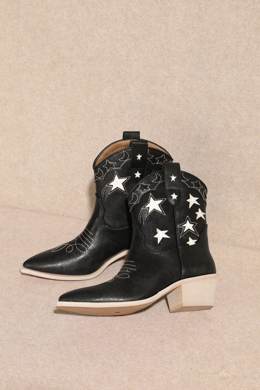 Black Stars & Moon Boots-260 Shoes- Simply Simpson's Boutique is a Women's Online Fashion Boutique Located in Jupiter, Florida