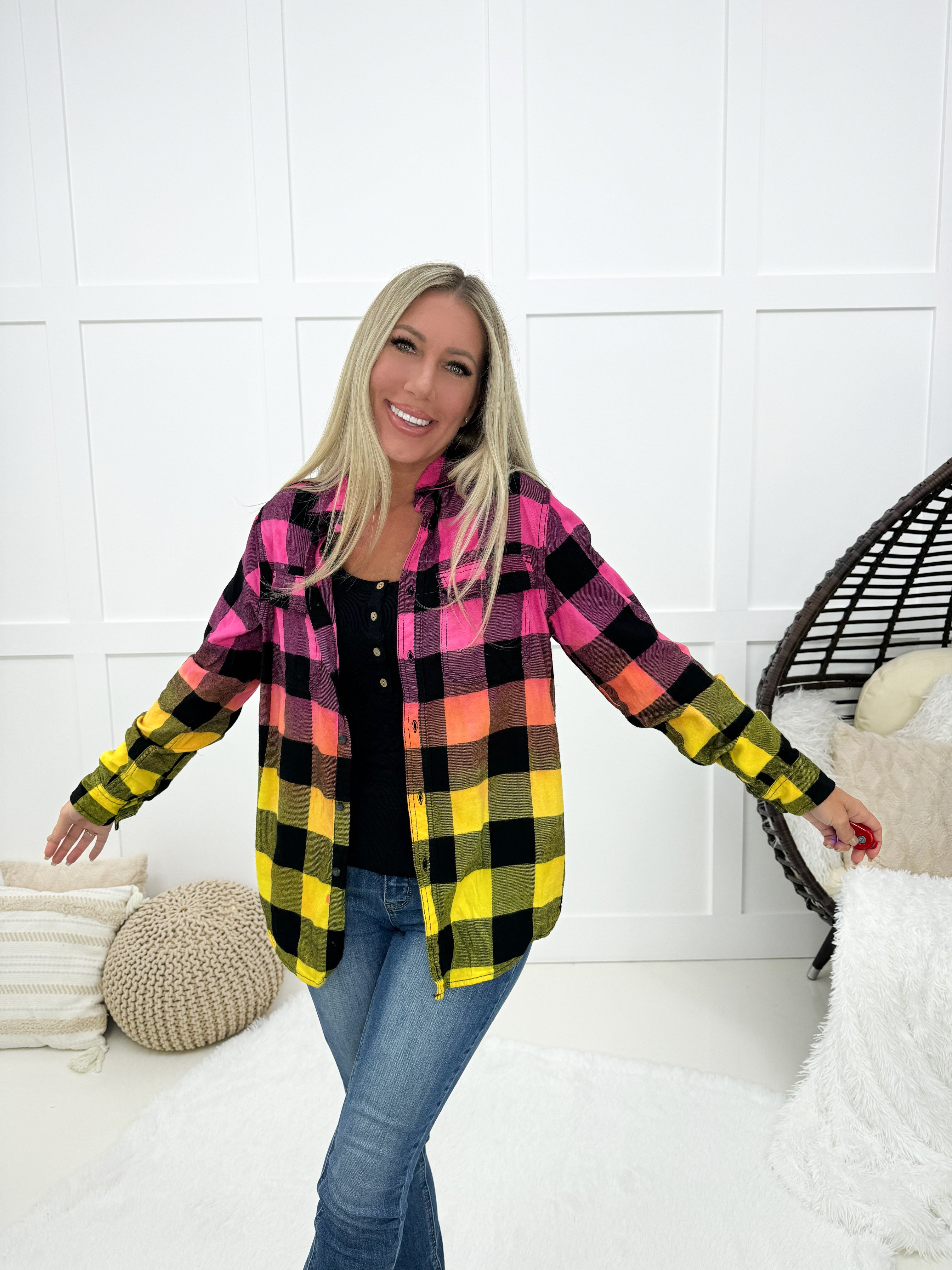 Preorder Sunset Skies Flannel(Please Read Description)-180 Outerwear- Simply Simpson's Boutique is a Women's Online Fashion Boutique Located in Jupiter, Florida