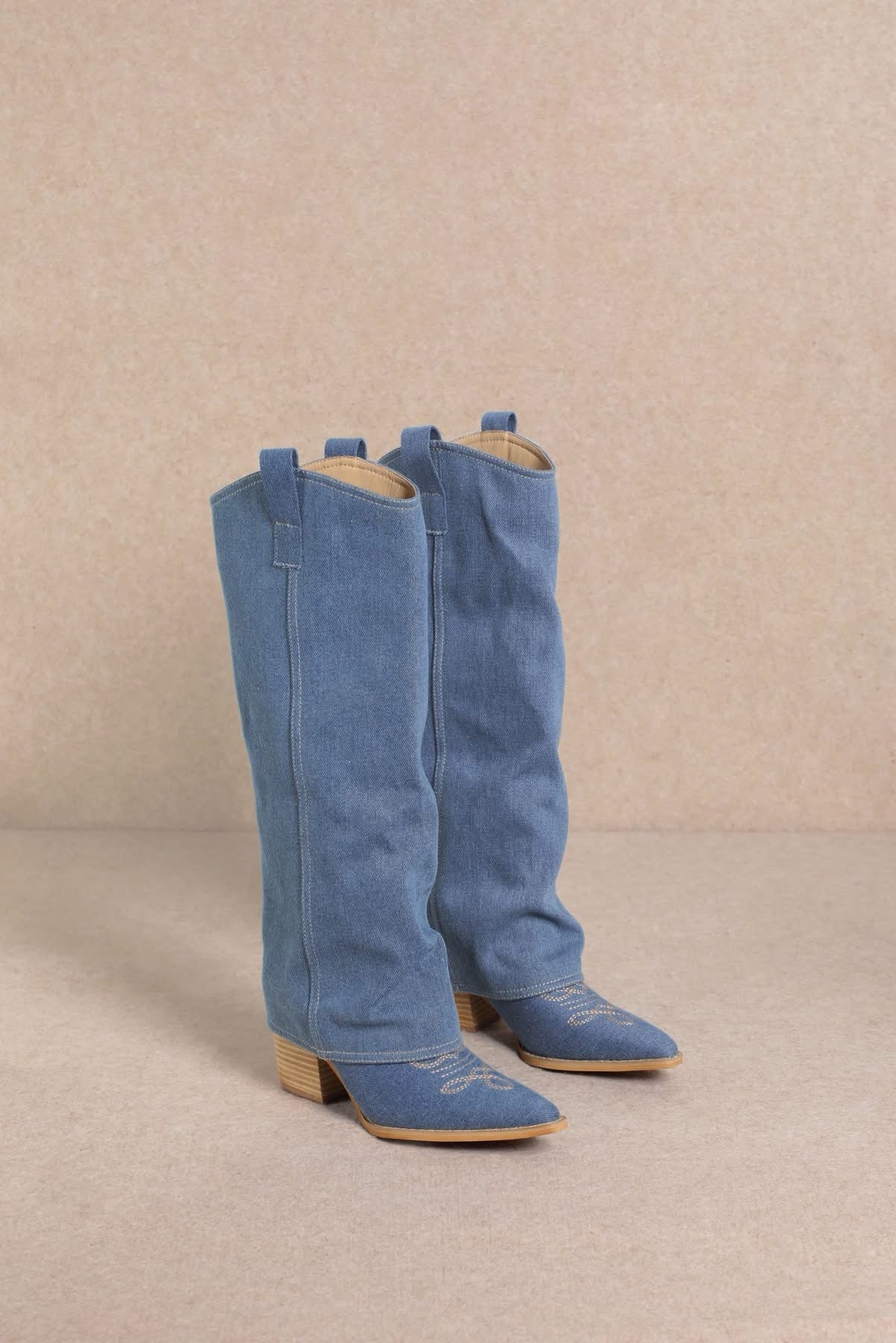 Denim Pamela Boots-260 Shoes- Simply Simpson's Boutique is a Women's Online Fashion Boutique Located in Jupiter, Florida