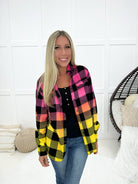 Sunset Skies Flannel-180 Outerwear- Simply Simpson's Boutique is a Women's Online Fashion Boutique Located in Jupiter, Florida