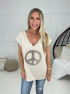 POL Go Your Own Way Peace Shirt-100 Short Sleeves- Simply Simpson's Boutique is a Women's Online Fashion Boutique Located in Jupiter, Florida