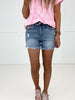 Fray All Day Medium Wash Denim Shorts-190 Skirts/Shorts- Simply Simpson's Boutique is a Women's Online Fashion Boutique Located in Jupiter, Florida