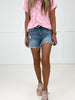 Fray All Day Medium Wash Denim Shorts-190 Skirts/Shorts- Simply Simpson's Boutique is a Women's Online Fashion Boutique Located in Jupiter, Florida