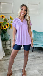 Dear Scarlett Solid Color Short Sleeve Lizzys-100 Short Sleeves- Simply Simpson's Boutique is a Women's Online Fashion Boutique Located in Jupiter, Florida