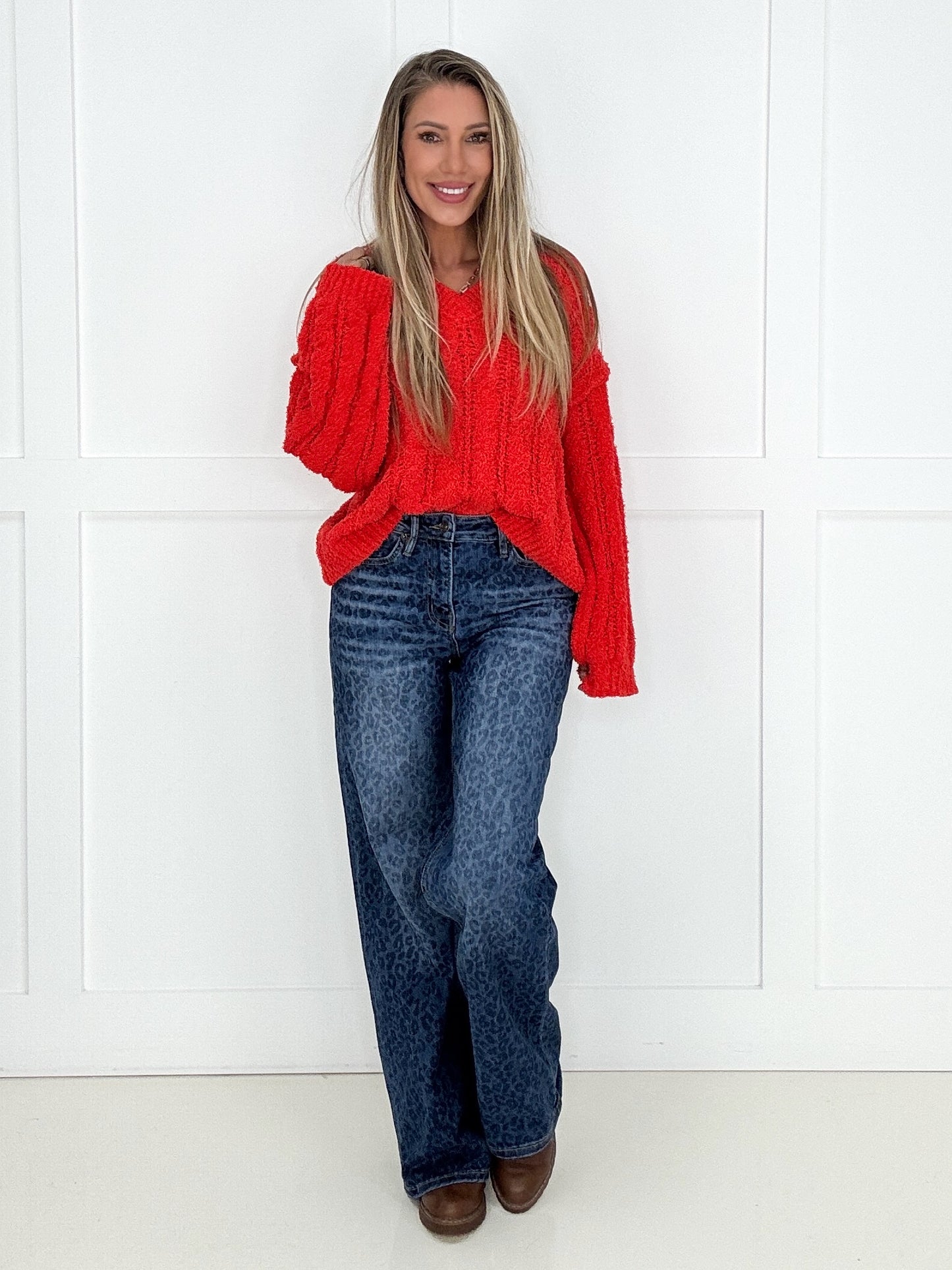 POL Cozy Crush Orange Sweater-150 Sweaters- Simply Simpson's Boutique is a Women's Online Fashion Boutique Located in Jupiter, Florida