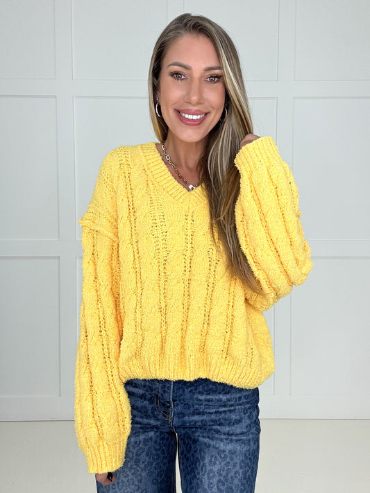 POL Cozy Crush Yellow Sweater-150 Sweaters- Simply Simpson's Boutique is a Women's Online Fashion Boutique Located in Jupiter, Florida