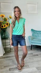 Dear Scarlett Flutter Sleeve Lizzy Top-100 Short Sleeves- Simply Simpson's Boutique is a Women's Online Fashion Boutique Located in Jupiter, Florida