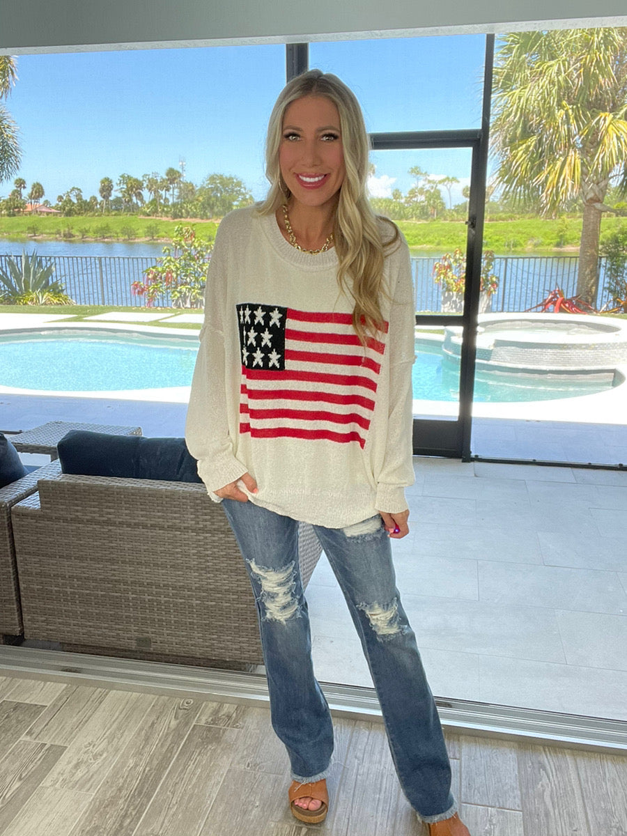 Patriotic Babe Sweaters-150 Sweaters- Simply Simpson's Boutique is a Women's Online Fashion Boutique Located in Jupiter, Florida