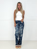 Mica Floral Passion Wide Leg Jeans-200 Jeans- Simply Simpson's Boutique is a Women's Online Fashion Boutique Located in Jupiter, Florida