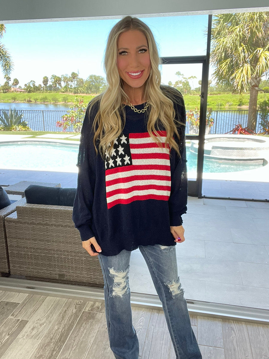 Patriotic Babe Sweaters-150 Sweaters- Simply Simpson's Boutique is a Women's Online Fashion Boutique Located in Jupiter, Florida