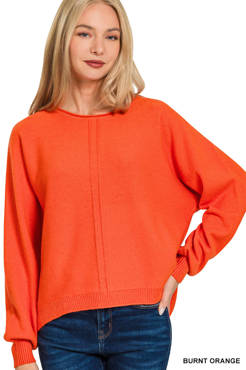 Viscose Front Seam Round-Neck Sweater-150 Sweaters- Simply Simpson's Boutique is a Women's Online Fashion Boutique Located in Jupiter, Florida