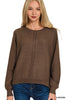 Viscose Front Seam Round-Neck Sweater-150 Sweaters- Simply Simpson's Boutique is a Women's Online Fashion Boutique Located in Jupiter, Florida